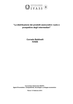 La distribuzione dei prodotti assicurativi: ruolo e prospettive