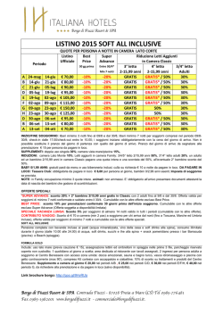 listino prezzi - Borgo di Fiuzzi