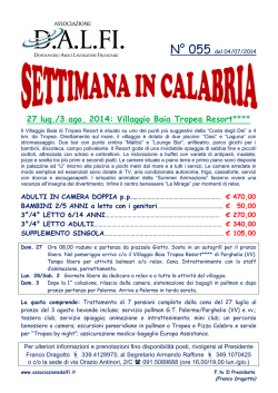 27 lug./3 ago. 2014: Villaggio Baia Tropea Resort****