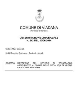 Determinazione a contrattare n. 242 del 10.06.2014