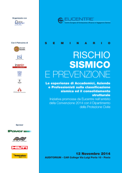 RISCHIO SISMICO E PREVENZIONE