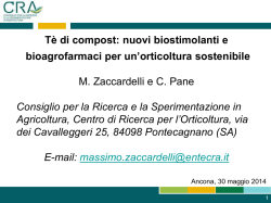 T&egrave; di compost: nuovi biostimolanti e bioagrofarmaci per un