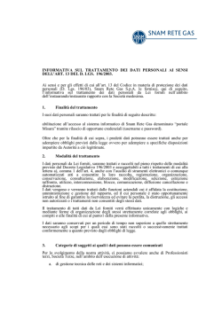 informativa sul trattamento dei dati personali ai