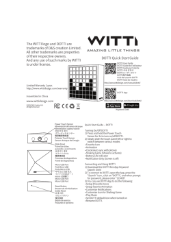 NOTTI Quick Start Guide The WITTI logo and NOTTI are trademarks