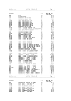 GA.MAR. s.r.l LISTINO al 21.01.15 Pag. 1