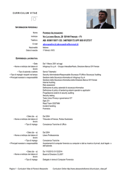 Curriculum Vitae - Studio Informatica Forense
