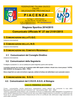 Comunicato Ufficiale N° 27 del 21/01/2015 - F.I.G.C