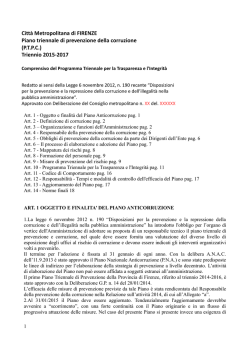 Piano triennale di prevenzione della corruzione (P.T.P.C.)