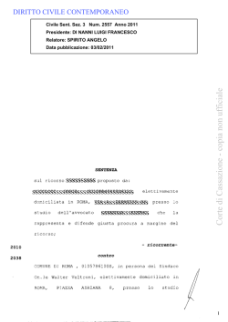 Cassazione 3 febbraio 2011 n. 2557, Rel. Spirito