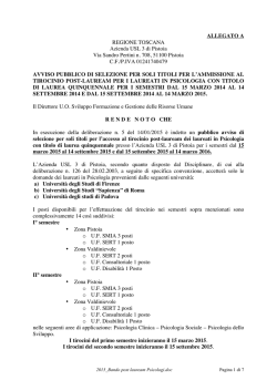 2015_Bando post lauream Psicologi