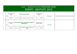 EVENTI GRATUITI 2015 - Ordine dei Dottori Commercialisti e degli
