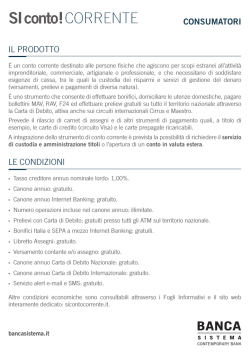 IL PRODOTTO LE CONDIZIONI CONSUMATORI