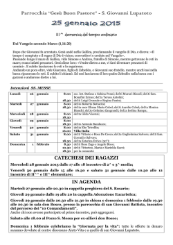 Avvisi Settimanali - parrocchiasangiovannilupatoto