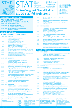 Centro Congressi Fiera di Udine 25, 26 e 27 febbraio 2015