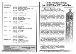 Comunit&agrave; Parrocchiale di Rovellasca la nostRa settimana