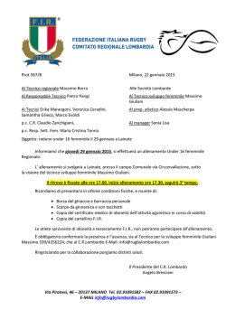 Con il consiglio di Comitato porgo a tutti i presenti un cordiale