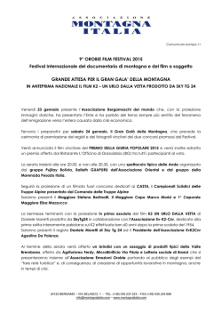 Comunicato stampa 11 - Associazione Montagna Italia