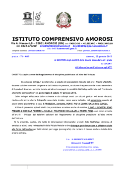 Applicazione Regolamento di Disciplina a.s. 2014-2015.