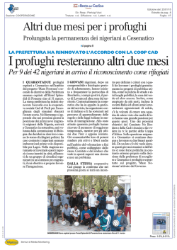 Tiratura: nd Diffusione: nd Lettori: nd Dir. Resp.: Pierluigi Visci