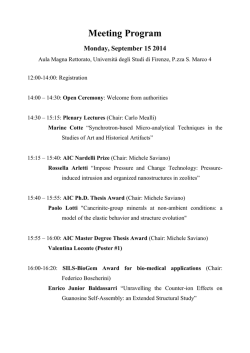 Meeting Program - Universit&agrave; degli Studi di Firenze