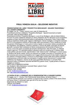 FRIULI VENEZIA GIULIA &ndash; SELEZIONE INIZIATIVE