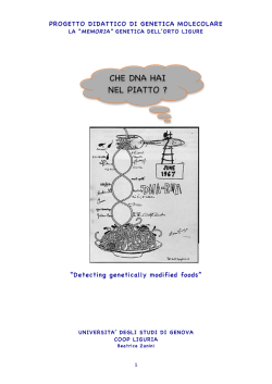 Che DNA hai nel piatto?