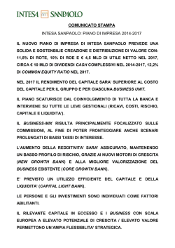 Piano di impresa 2014 / 2017 - INTESA SANPAOLO