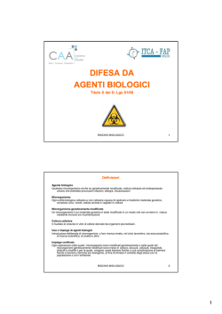 il rischio biologico - Alfieri &ndash; Garibaldi