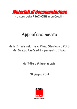 questo approfondimento - Fisac Cgil in Unicredit Group