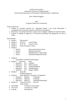 1 ISTITUTO WALDEN Laboratorio di Scienze Comportamentali