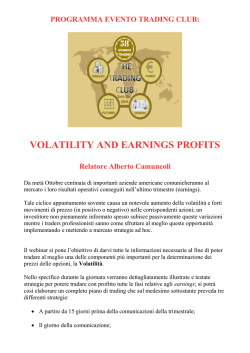 VOLATILITY AND EARNINGS PROFITS