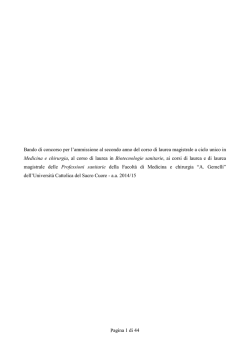 Bando di concorso - Universit&agrave; Cattolica del Sacro Cuore