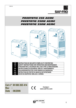 PRESTOTIG 250 AC/DC PRESTOTIG 250W AC/DC PRESTOTIG