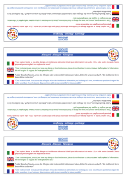 Allergeni - Allergen - Allerg&egrave;ne Allergeni - Allergen