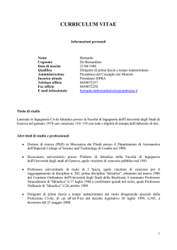 Curriculum vitae De Bernardinis