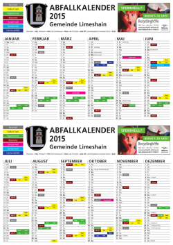 erhalten Sie den aktuellen Abfallkalender 2015 der Gemeinde