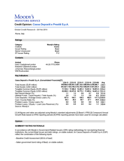 Credit Opinion: Cassa Depositi e Prestiti S.p.A.