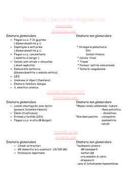 Ematuria glomerulare Ematuria non glomerulare &bull; LES Ematuria
