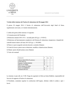 28 maggio - Universit&agrave; degli Studi di Siena