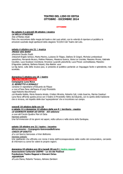 teatro del lido di ostia ottobre - dicembre 2014