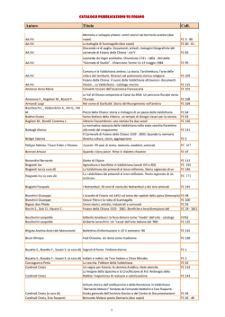 Catalogo Sezione locale - Comune di Foiano della Chiana