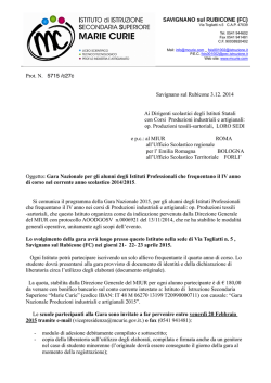 SAVIGNANO sul RUBICONE (FC) Prot. N. 5715 /c27c Savignano sul