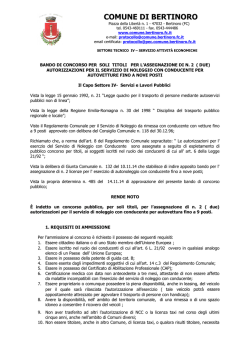 Bando NCC 2014 - Comune di Bertinoro