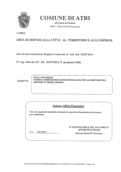 Nomina commissione giudicatrice - det. n. 419 del
