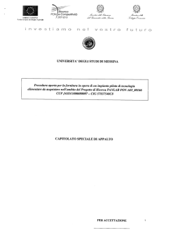 Capitolato Speciale di Appalto - Universit&agrave; degli Studi di Messina