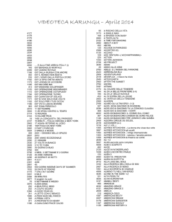 VIDEOTECA KARUNGU – Aprile 2014