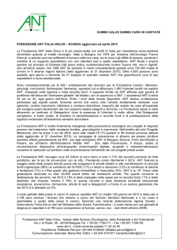 SUMMA SALUS SUMMA CURA IN CARITATE Fondazione ANT