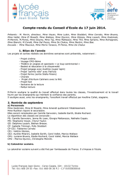 17 juin 2014 - Lycée français Jean Giono