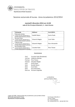 Sessione autunnale di laurea