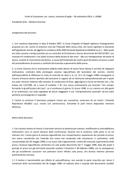 Corte di Cassazione 26 settembre 2014, n. 20368
